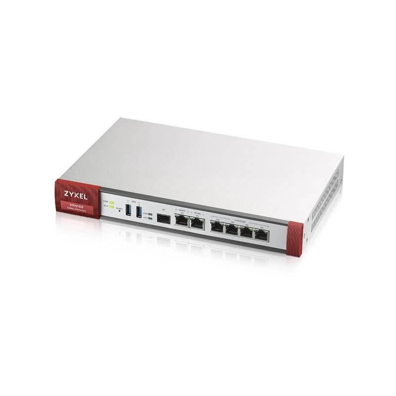 Zyxel vpn100 firewall 100xvpn 30xssl 2xwan 4xlan/dmz 1xsfp wifi controler