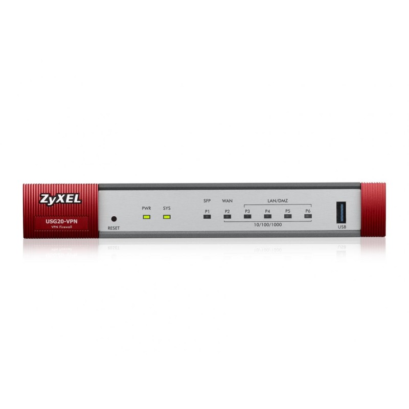 Zyxel zywall usg20-vpn 10xipsec vpn up to 15xssl 4x 1gbps lan/dmz 1xsfp usb