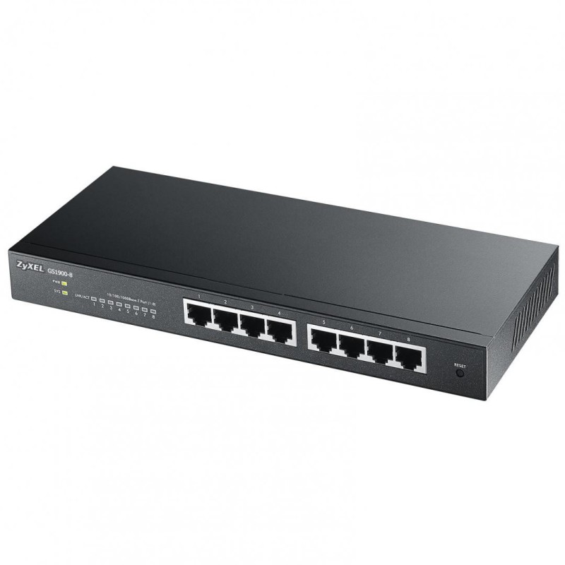 Zyxel gs1900-8 8-port gbe smart managed switch