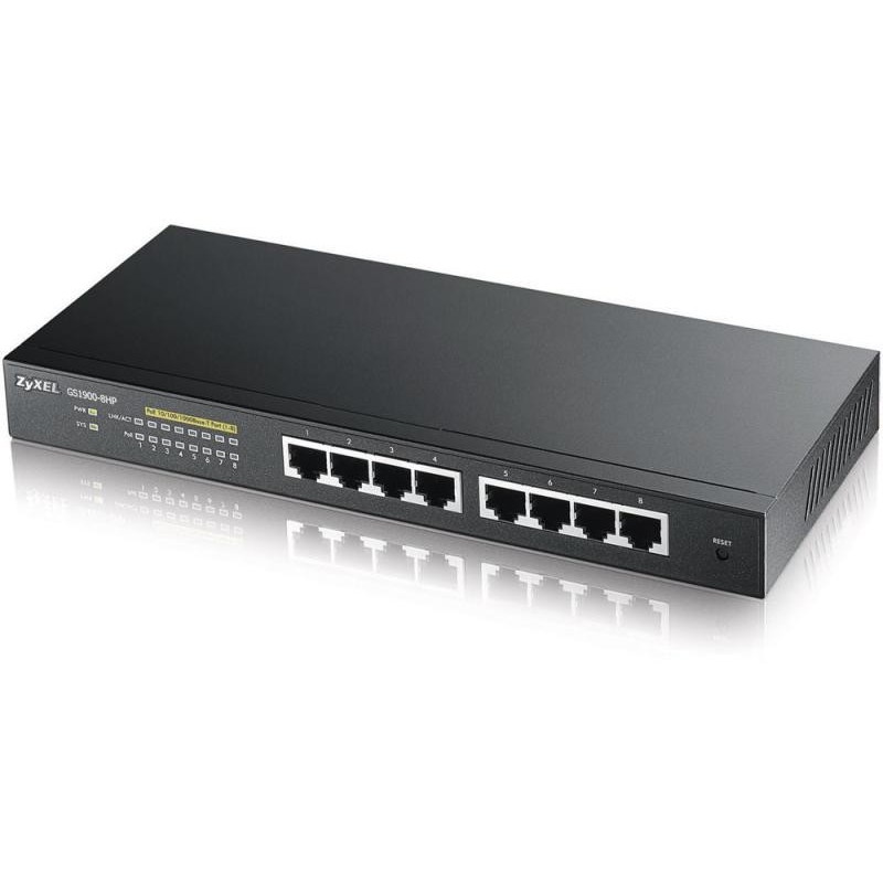 Zyxel gs1900-8hp 8-port gbe smart managed poe switch