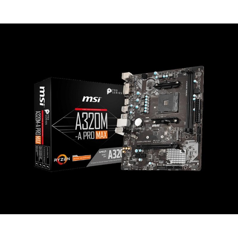 Placa de baza msi socket am4 a320m-a pro max ddr4 memory: 1866/ 2133/ 2400/ 2667/