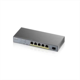 Zyxel gs1350-6hp-eu0101f 5-port gbe smart managed poe switch with gbe uplink 5x poe 60w.