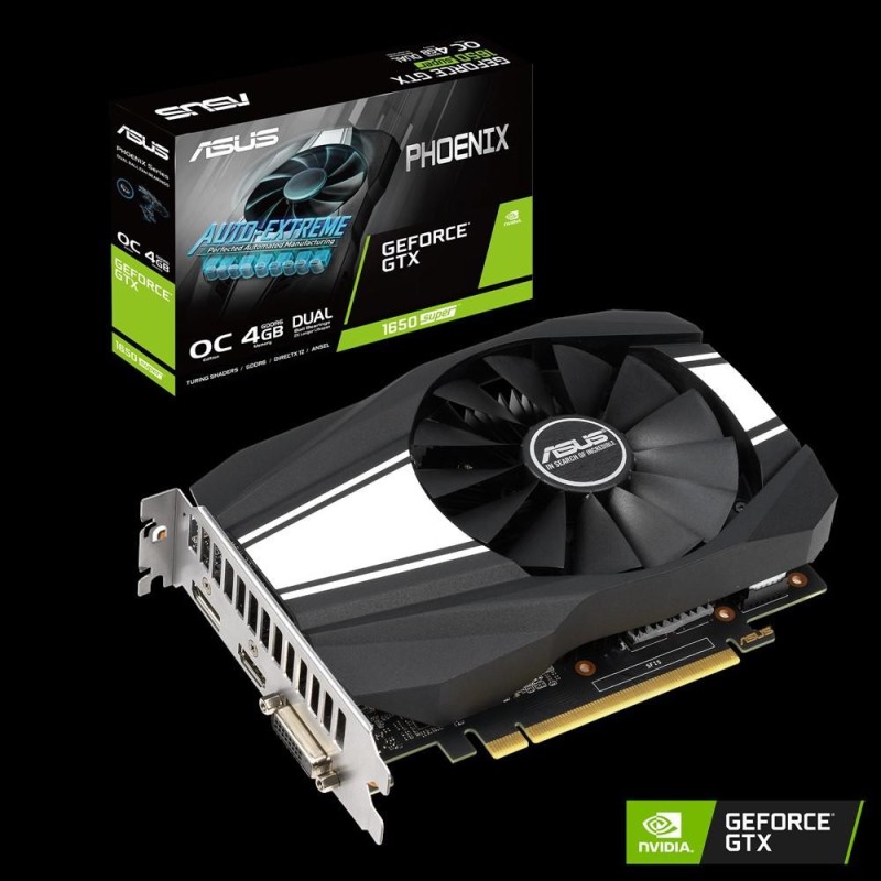 Placa video asus nvidia phoenix geforce® gtx 1650 super™ oc edition 4gb gddr6 ph-gtx1650s-o4g  graphics