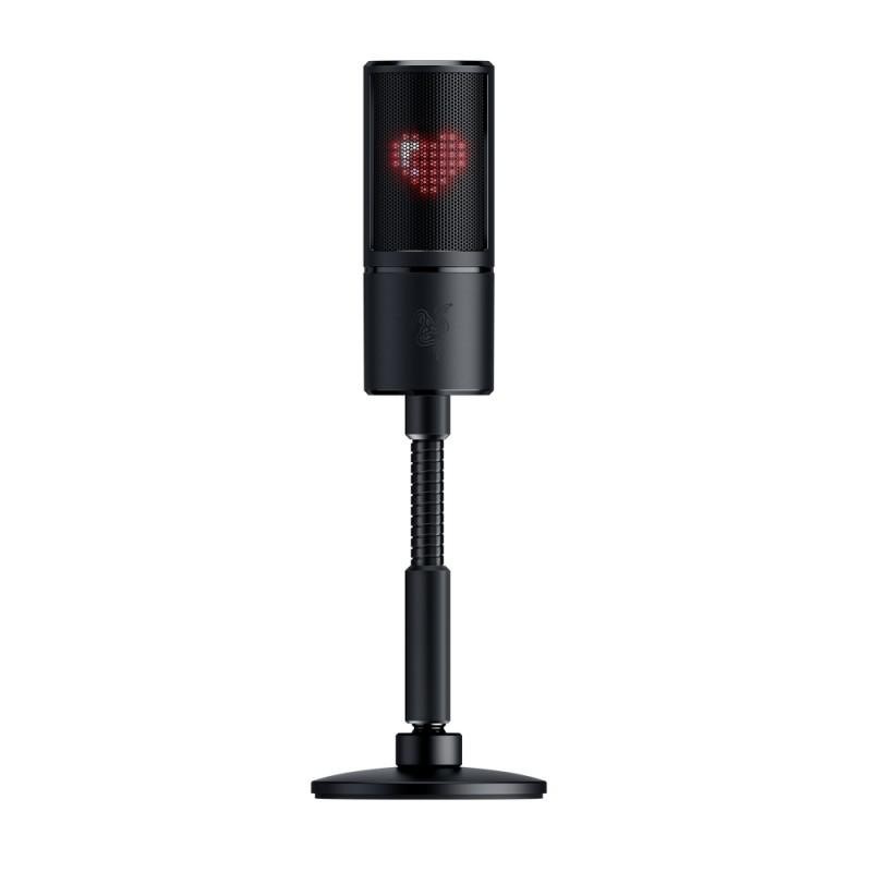 Microfon razer sieren emote  8-bit emoticon led display stream reactive emoticons hypercardioid condenser microphone built-in