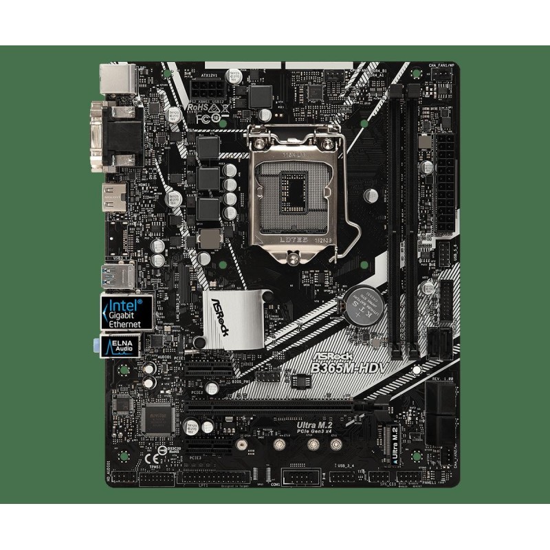 Placa de baza asrock intel b365m-hdv  unique feature asrock super alloy - sapphire black pcb