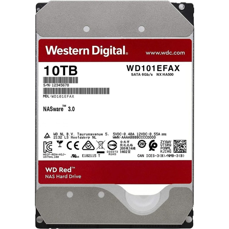 Hdd intern wd red nas hard drive 3.5 10tb sata 6gb/s 5400rpm 256mb