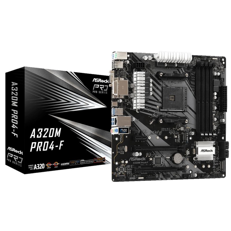 Placa de baza asrock socket am4 a320m pro4-f  chipset - amd promontory a320 memory -