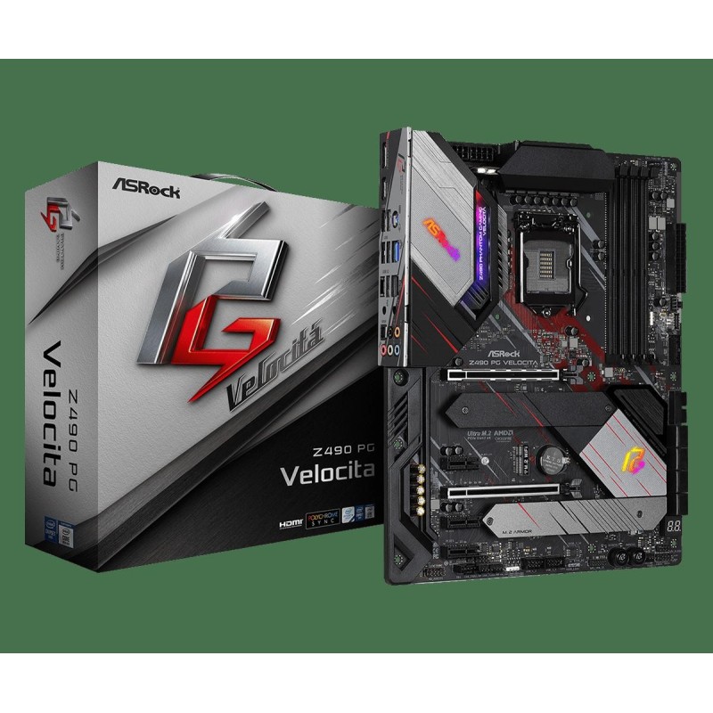 Placa de baza asrock z490 pg velocita socket lga 1200  supports 10th gen and future