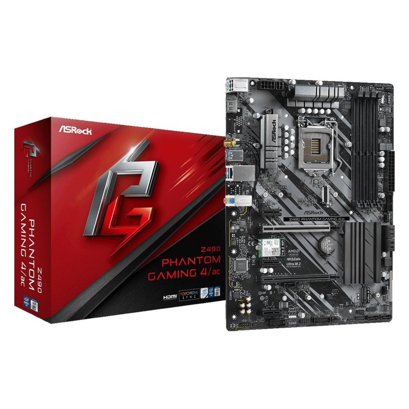 Placa de baza asrock z490 phantom gaming 4/ac socket lga 1200  supports 10th gen intel®