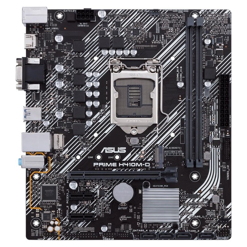 Placa de baza asus prime h410m-d socket lga 1200  cpu intel® socket 1200 for 10th