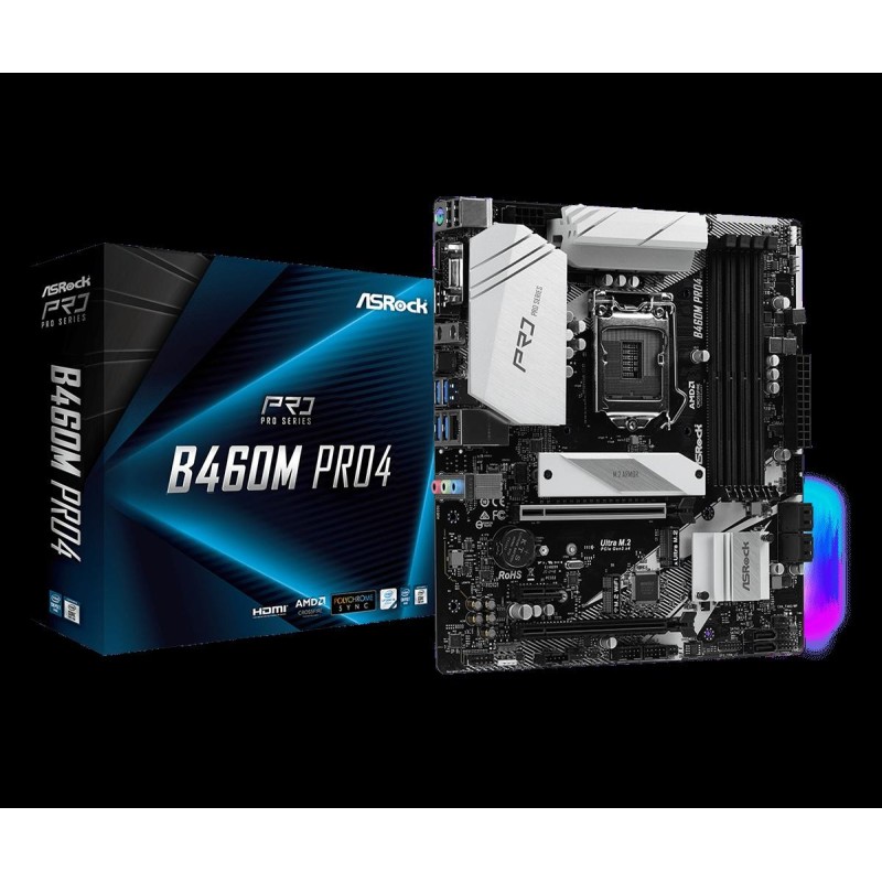 Placa de baza asrock b460m pro4  supports 10th gen intel® core™ processors (socket 1200) 9