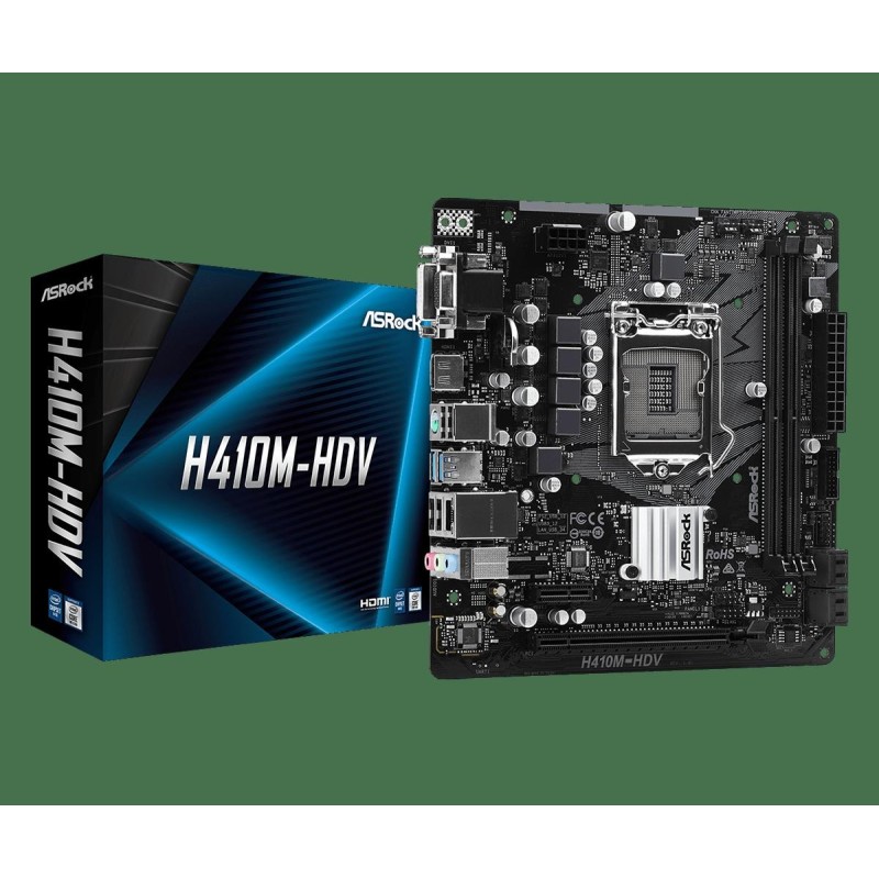 Placa de baza asrock h410m-hdv socket lga 1200  supports 10th gen intel® core™ processors (socket