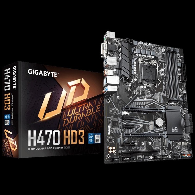 Placa de baza gigabyte h470 hd3 socket lga 1200  intel® h470 ultra durable motherboard with