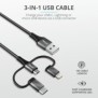 Cablu incarcare trust keyla extra-strong 3-in-1 usb cable 1m  specifications general total weight 25 g