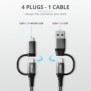 Cablu incarcare trust keyla extra-strong 4-in-1 usb cable 1m  specifications general total weight 30 g