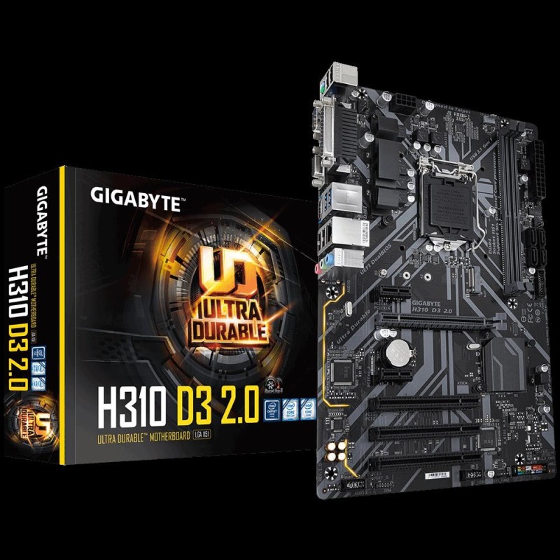 Placa de baza gigabyte h310 d3 2.0 socket lga1151 v2 2*ddr42666/2400/2133mhz memory modules 1x hdmi/d-sub