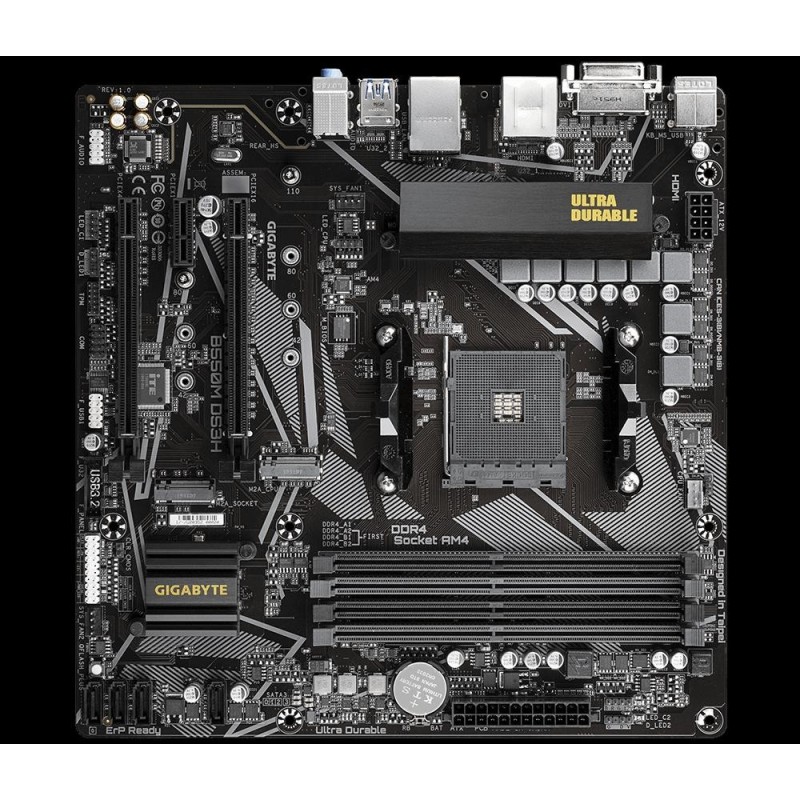 Placa de baza gigabyte b550m ds3h am4  cpu amd socket am4 support for: 3rd generation