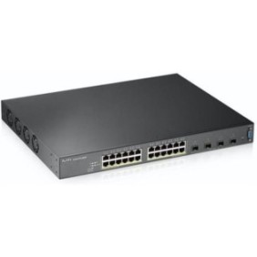 Zyxel xgs2210-28hp 24-port gbe l2 poe switch with 10gbe uplink layer 2 total port count: