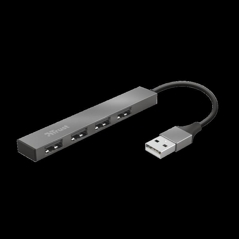 Adaptor trust halyx aluminium 4-port mini usb hub  specifications general storable cable no number of