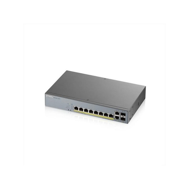 Zyxel gs1350-12hp-eu0101f 8-port gbe smart managed poe switch with gbe uplink 10 x 100/1000 mbps