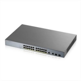 Zyxel gs1350-26hp 24-port gbe smart managed poe switch with gbe uplink 24 x 100/1000 mbps