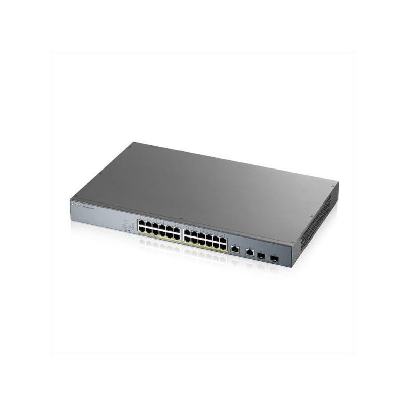 Zyxel gs1350-26hp 24-port gbe smart managed poe switch with gbe uplink 24 x 100/1000 mbps