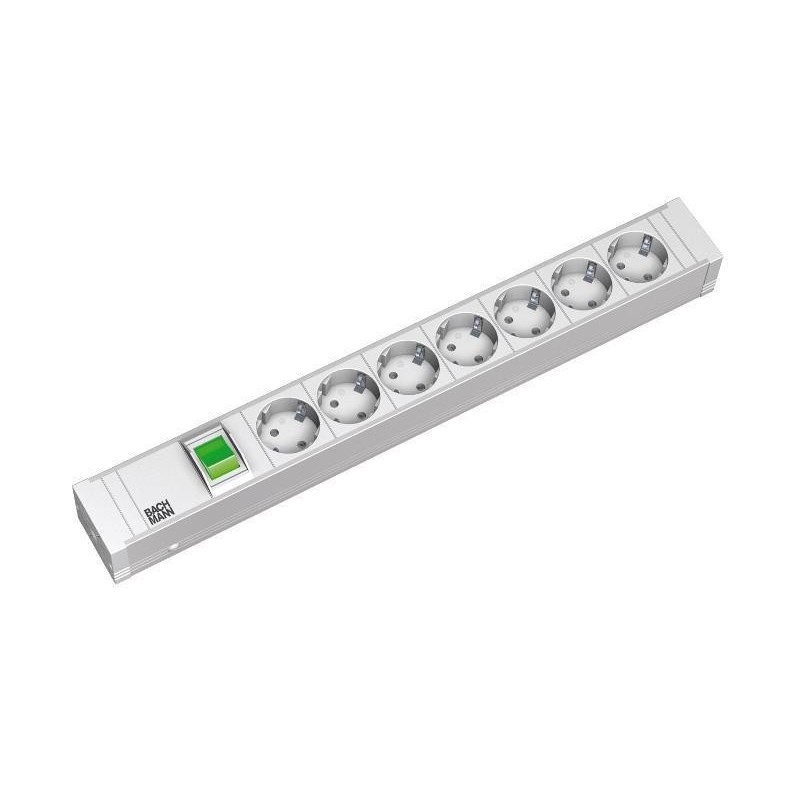 Bachmann it pdu 7x prize schuko1x switch 2-pole illuminated  1u impamantare cu intrerupator 2 metri