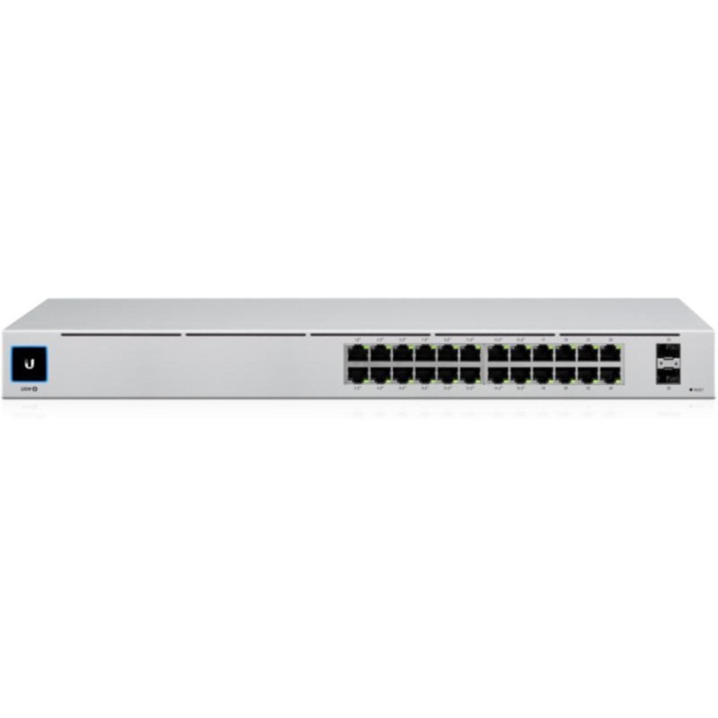 Ubiquiti unifiswitch 24 port gigabit usw-24 (24) 10/100/1000 mbps rj45 ethernet ports (2) 1 gbps