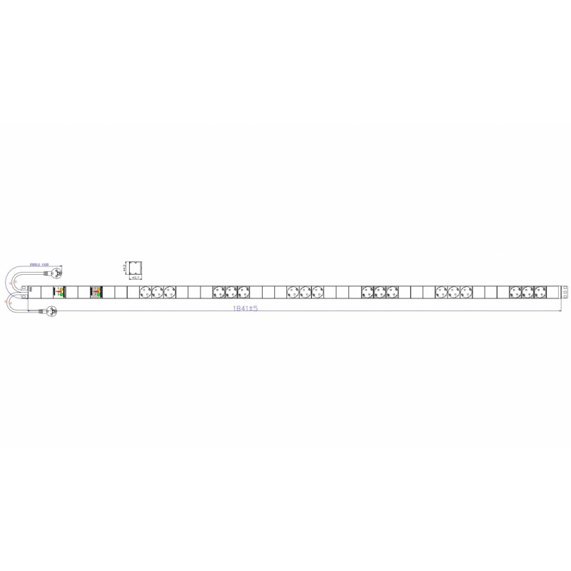 Bachmann it pdu 18x prize schuko 2xuess 2xstrom 20m 1841mm