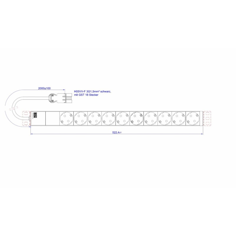 Bachmann it pdu 10xschuko 1xclema cordon 20m gst18