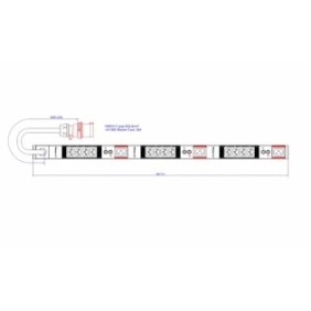 Bachmann prelungitor alu 1he 12xiec c13 3xc19 2xeta cordon 45m cee 32a (3 faze)