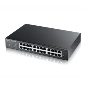 Zyxel gs1900-24e 24-port gbe smart  managed switch  24x rj-45 rev.2 passive cooling metal housing detachable