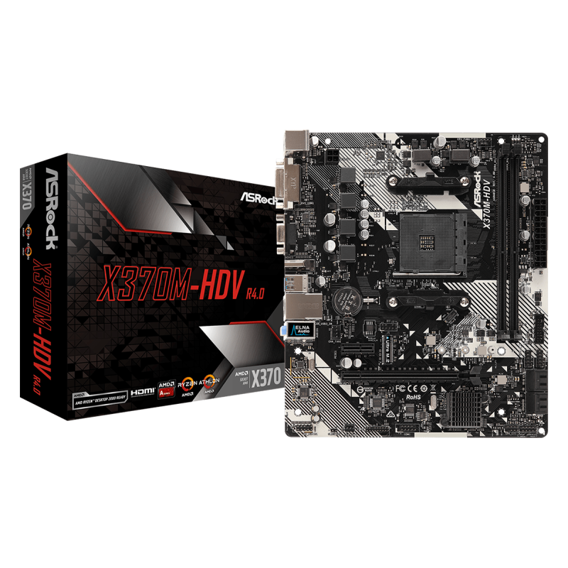 Placa de baza asrock socket am4 x370m-hdv r4.0  unique feature asrock super alloy - high