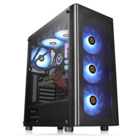 Carcasa thermaltake v200 tempered glass rgb spcc steel atx tower farasursa (tip atx montata jos)