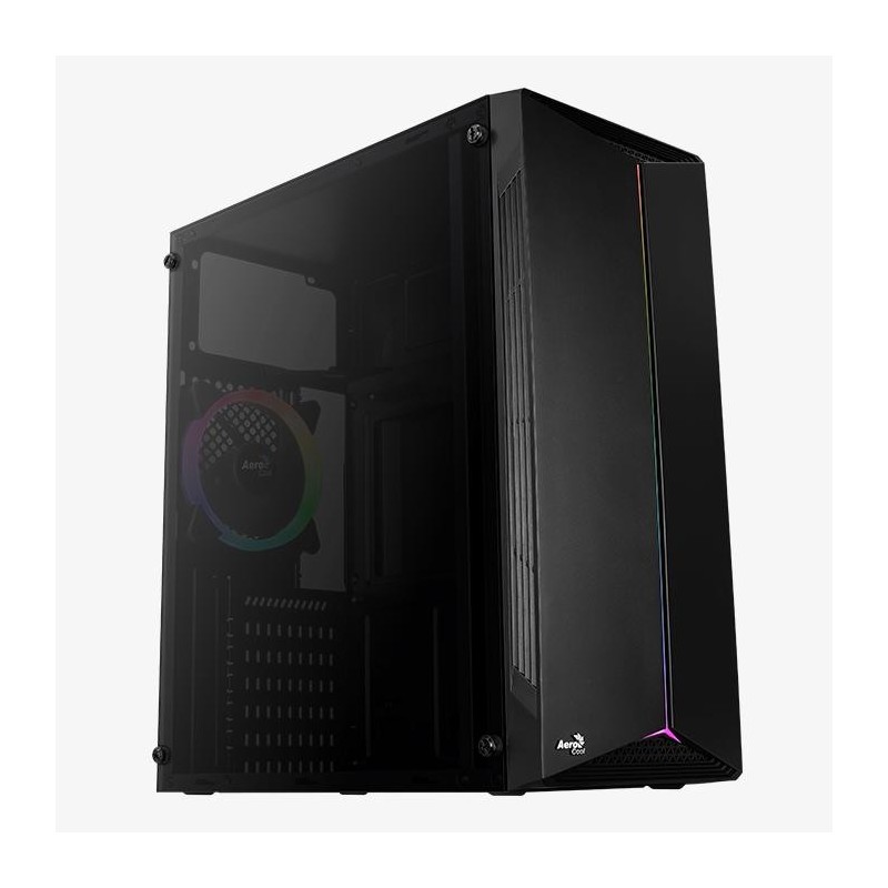 Carcasa aerocool split tempered glass neagra spcc steel atx mid tower fara sursa (tip atx