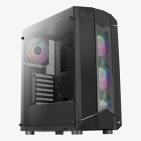 Carcasa aerocool sentinel neagra spcc steel atx mid tower fara sursa(tip atx montata jos) interior