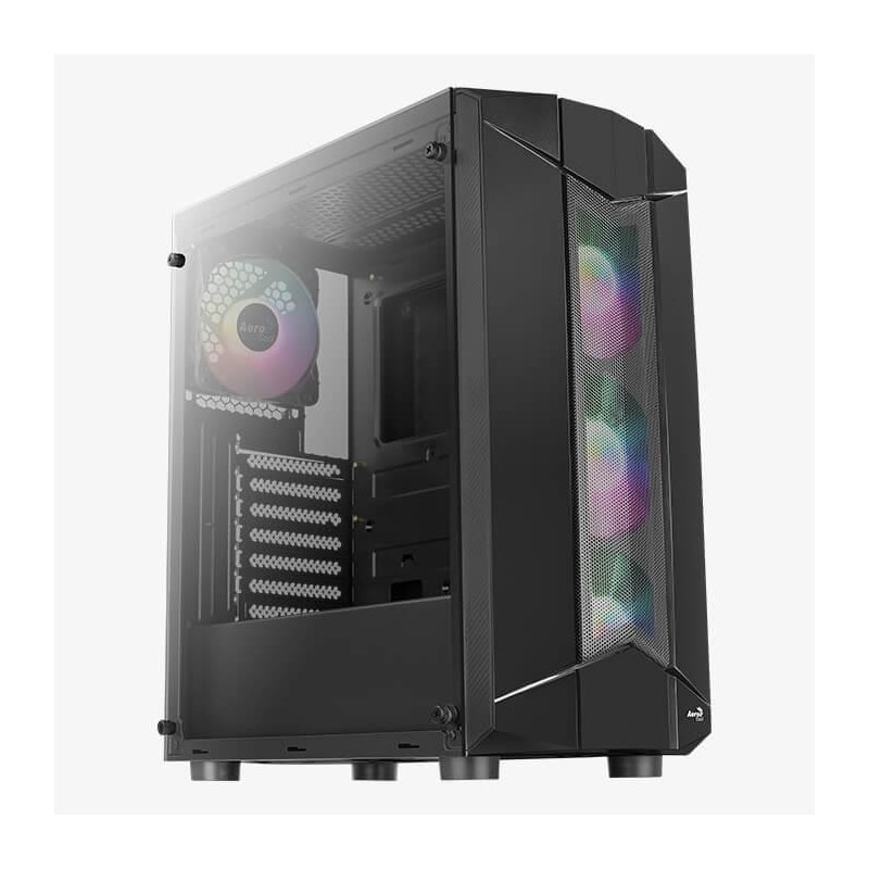 Carcasa aerocool sentinel neagra spcc steel atx mid tower fara sursa(tip atx montata jos) interior