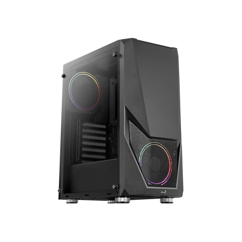 Carcasa aerocool zauron frgb neagra zauron-saturn-frgb-g-bk-v1spcc abs steel atx mid tower fara sursa (tip atx