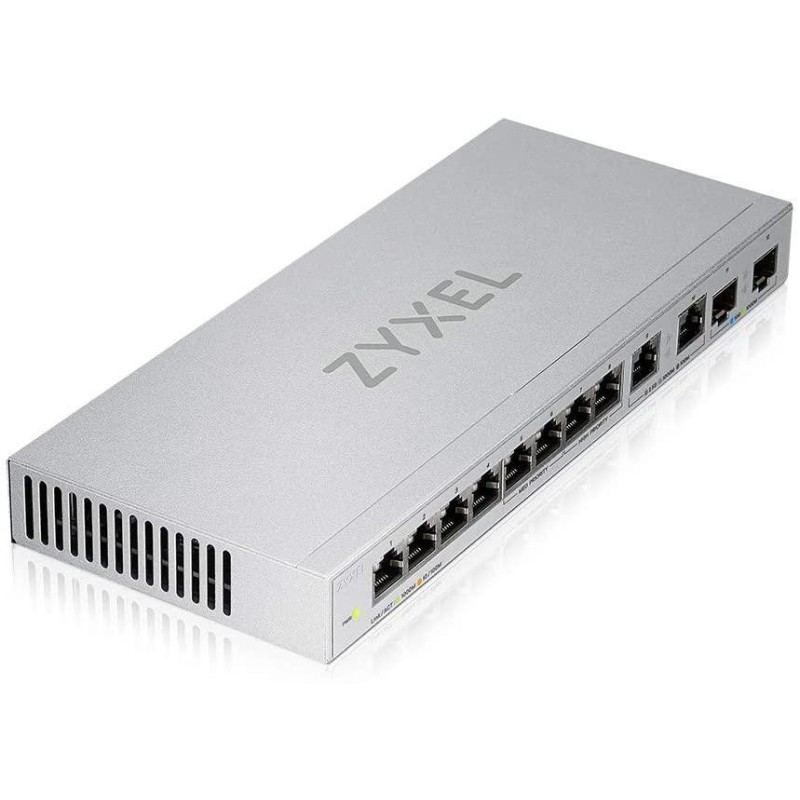 Zyxel xgs1010-12 12port gbe unmanaged switch 2-port 2.5g and 2-port 10g sfp+ switching capacity: 66