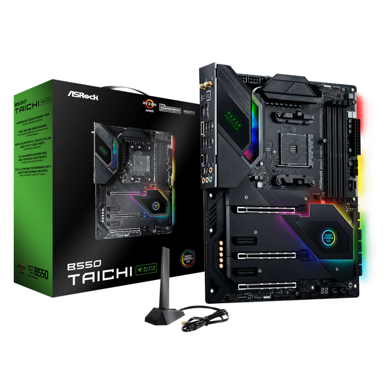 Placa de baza asrock b550 taichi razer edition am4  supports amd am4 socket ryzen™ 3000