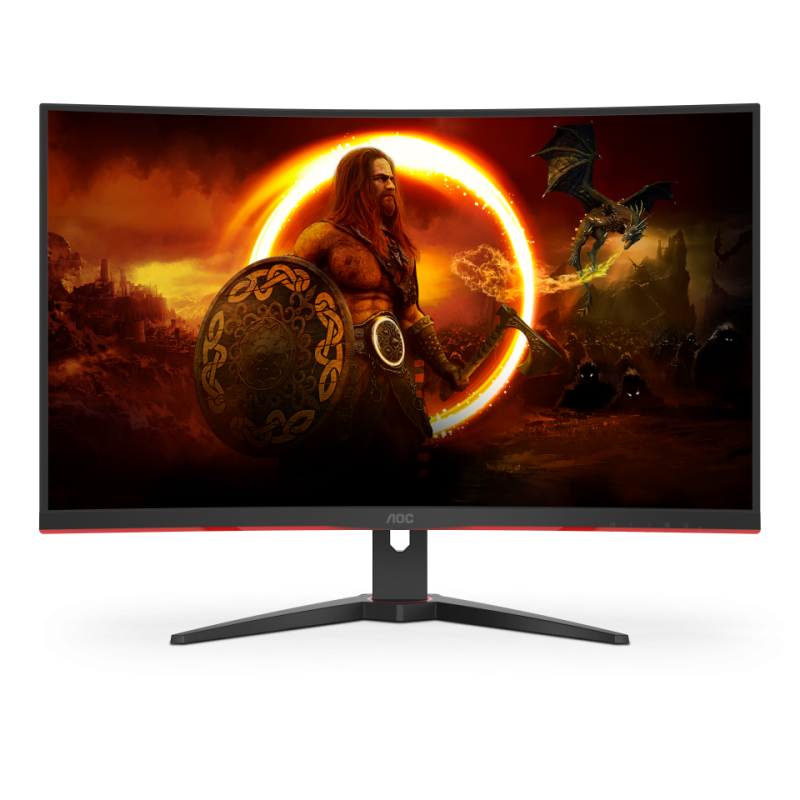 Monitor 31.5 aoc cq32g2se/bk curved 1500r gaming qhd 2560*1440 165hz 1 ms va wled flicker