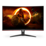 Monitor 31.5 aoc cq32g2se/bk curved 1500r gaming qhd 2560*1440 165hz 1 ms va wled flicker