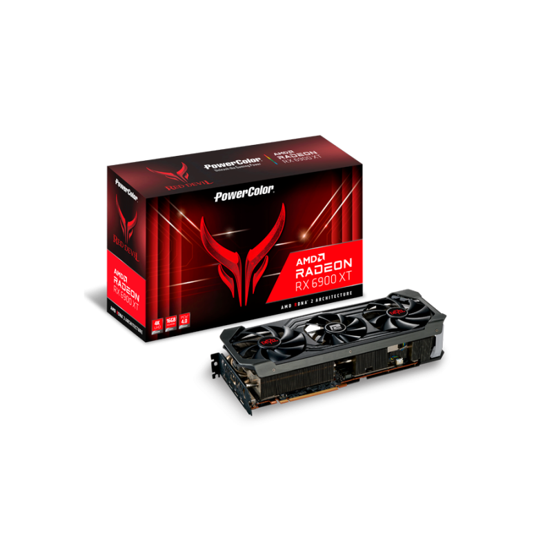 Placa video powercolor red devil amd radeon rx 6900 xt 16gb gddr6 axrx 6900xt 16gbd6-3dhe/oc