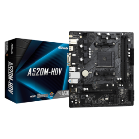 Placa de baza asrock a520m-hdv am4  supports amd am4 socket ryzen™ 3000 4000 g-series and