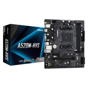 Placa de baza asrock a520m-hvs am4  supports amd am4 socket ryzen™ 3000 4000 g-series and