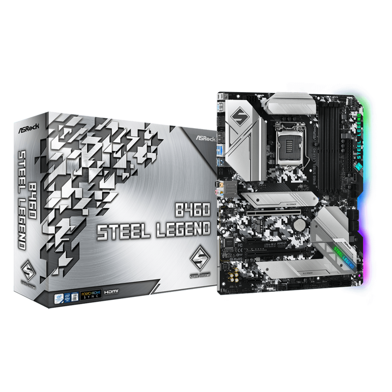 Placa de baza asrock b460 steel legend lga 1200  supports 10th gen intel® core™ processors