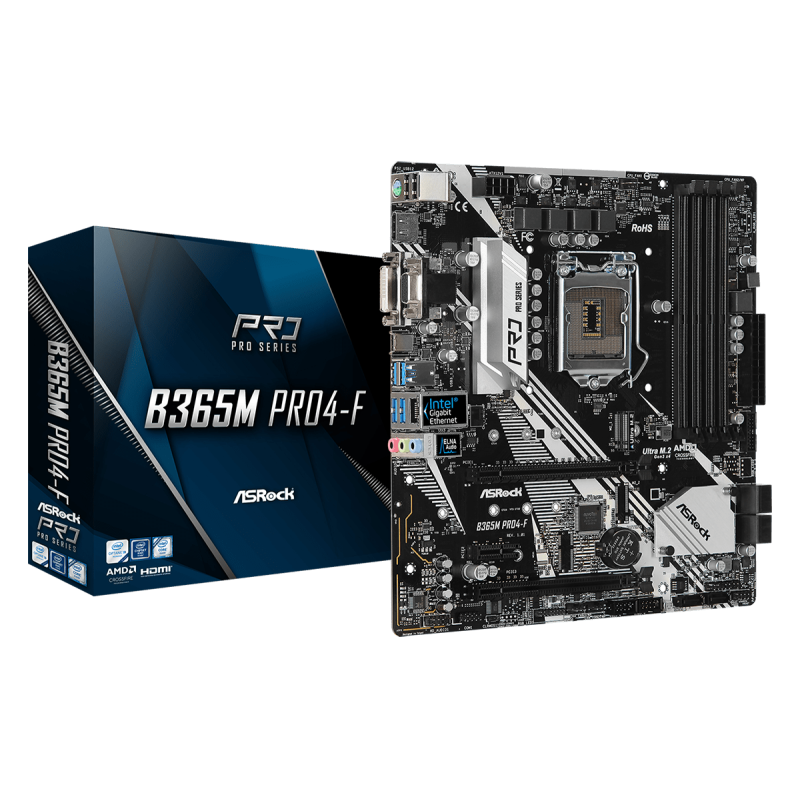 Placa de baza asrock b365m pro4-f lga 1151  supports 9th and 8th gen intel® core™