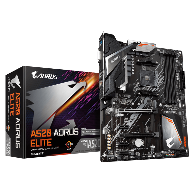 Placa de baza gigabyte a520 aorus elite am4  amd a520 aorus motherboard with pure digital