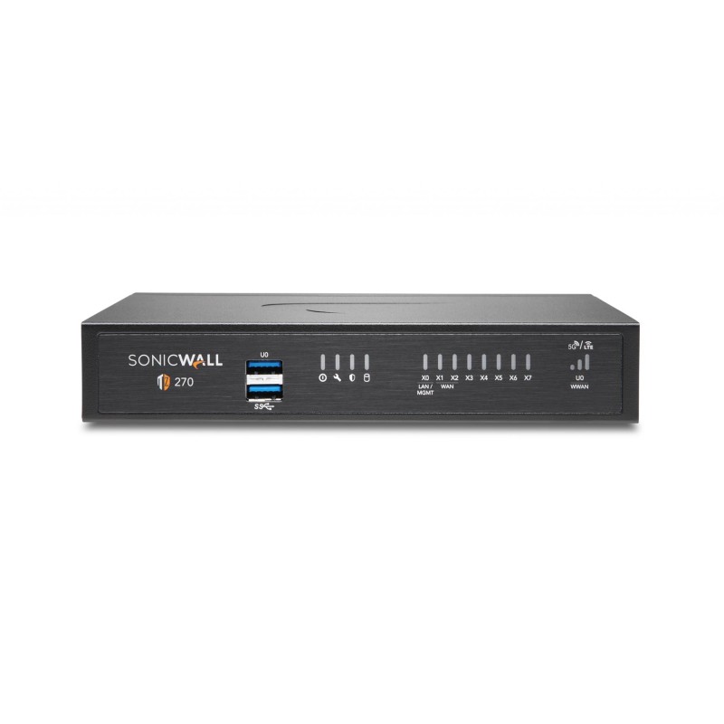 Firewall sonicwall model tz270 8xgbe 2xusb 3.0 firewall throughput 2gbps ips throughput 1gbps vpn throughput