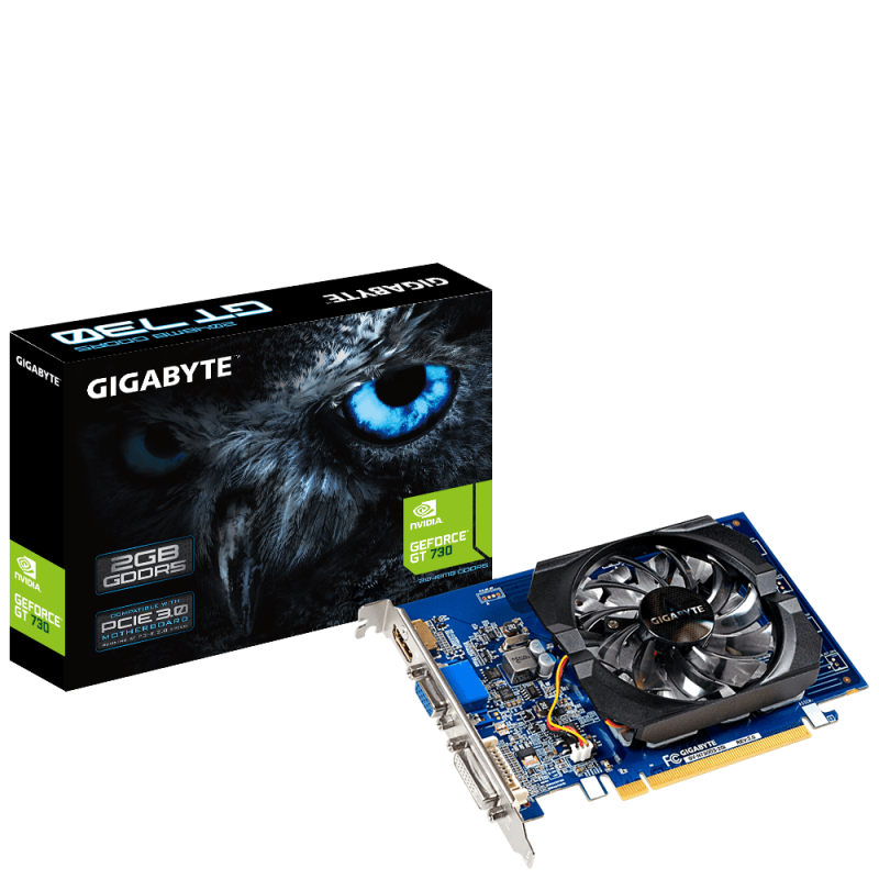 Placa video gigabyte nvidia geforce gt 730 2g ud2  graphics processing geforce® gt 730 i/o